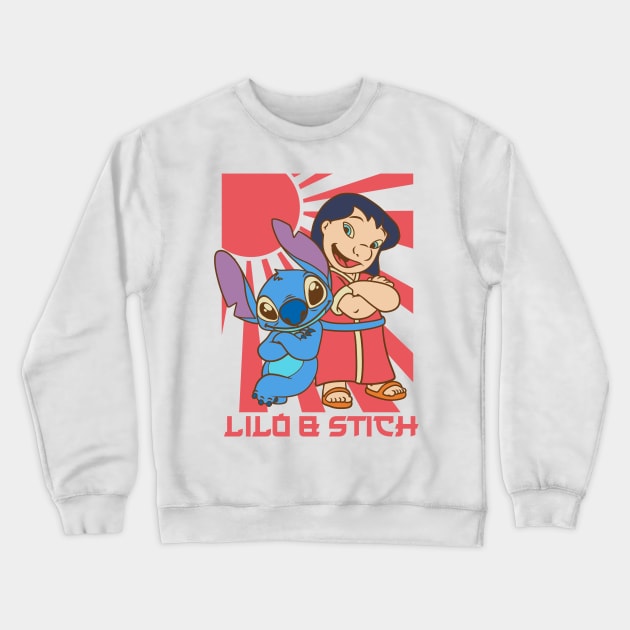 Lilo & Stich Retro Japanese Crewneck Sweatshirt by thelazyshibaai